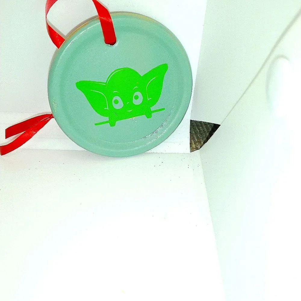 Handcrafted Green Alien Christmas Ornament Metal Holiday Tree Decoration